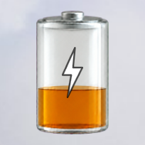 The Battery tile: a battery icon, part full and charging, on a clear theme.