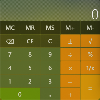 The Calculator tile with memory keys.